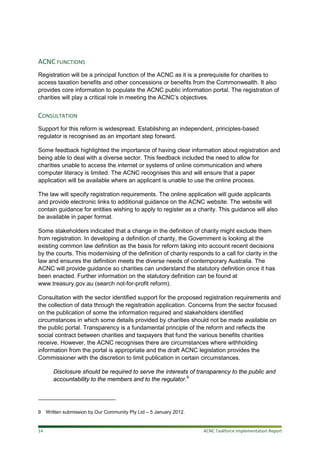 ACNC Implementation Report | PDF