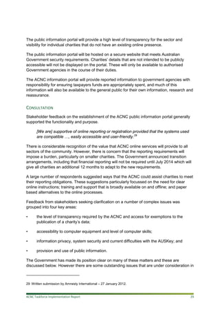 ACNC Implementation Report | PDF