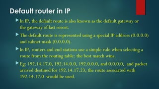 Default and On demand routing - Advance Computer Networks | PPT