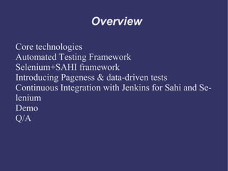 Overview Core technologies 