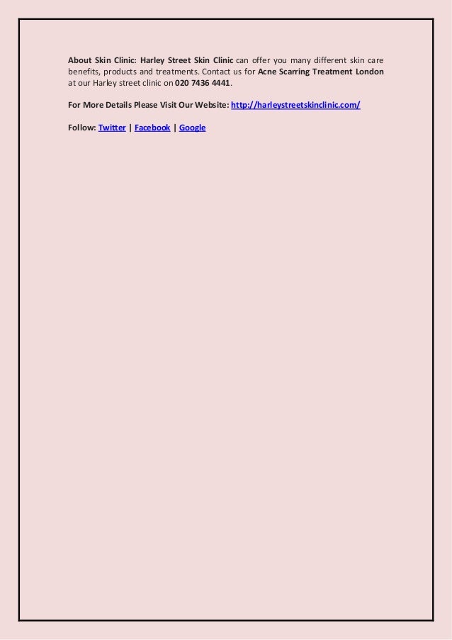 Acne Scars Treatment in Harley Street