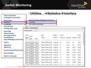 © 2013 Aerohive Networks CONFIDENTIAL
Switch Monitoring
245
• Utilities…StatisticsInterface
 