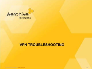© 2013 Aerohive Networks CONFIDENTIAL
VPN TROUBLESHOOTING
466
 
