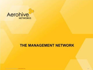 © 2013 Aerohive Networks CONFIDENTIAL
THE MANAGEMENT NETWORK
582
 