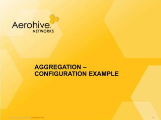 © 2013 Aerohive Networks CONFIDENTIAL
AGGREGATION –
CONFIGURATION EXAMPLE
69
 