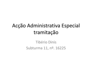 Acção Administrativa Especialtramitação Tibério Dinis Subturma 11, nº. 16225 