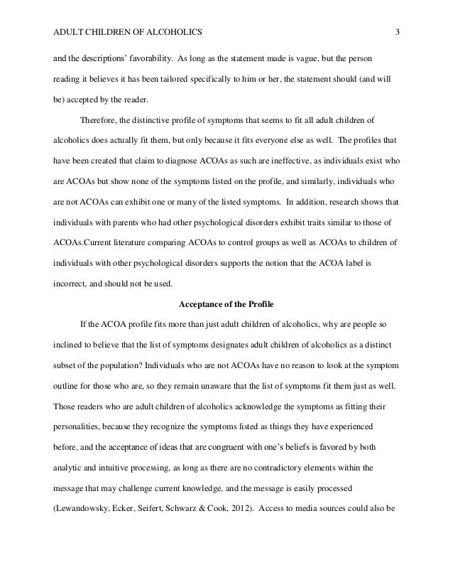 English Essay About Environment Adult Children Of Alcoholics Thesis Of An Essay also Essay On Business Management Profiling And Labeling Adult Children Of Alcoholics Acceptance Of Th Process Paper Essay