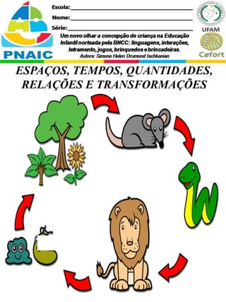 ESPAÇOS, TEMPOS, QUANTIDADES,
RELAÇÕES E TRANSFORMAÇÕES
 