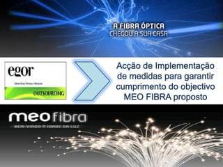 Acção de Implementaçãode medidas para garantircumprimento do objectivoMEO FIBRA proposto 