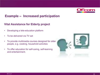 Example -  Improved physical health19“… through access to health trend information, people can improve their own health expectations.” Steve Sadler, Tunstall Group