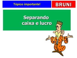 Tópico importante! Separando  caixa e lucro 
