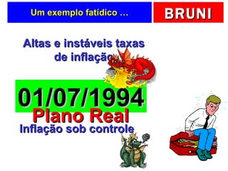 Um exemplo fatídico … 01/07/1994 Altas e instáveis taxas de inflação Inflação sob controle Plano Real 