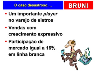O caso desastroso … Um importante  player  no varejo de eletros Vendas com crescimento expressivo Participação de mercado igual a 16% em linha branca 
