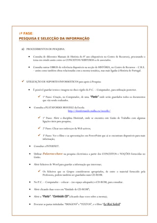 Acção de Formação - Guião de Trabalho