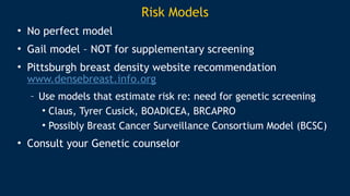 Claus Risk Model ACOG breast density notification in mammograms | PPTX