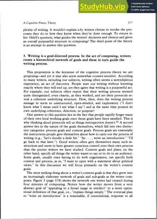 A Cognitive Process Theory Of Writing | PDF