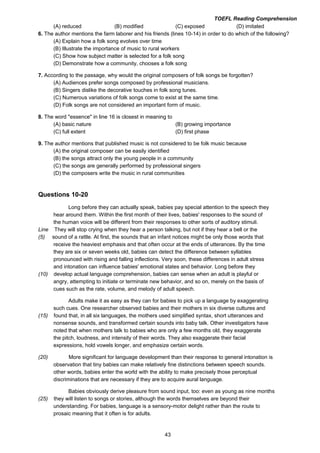 A colection of TOEFL reading comprehension - Part 1 | PDF