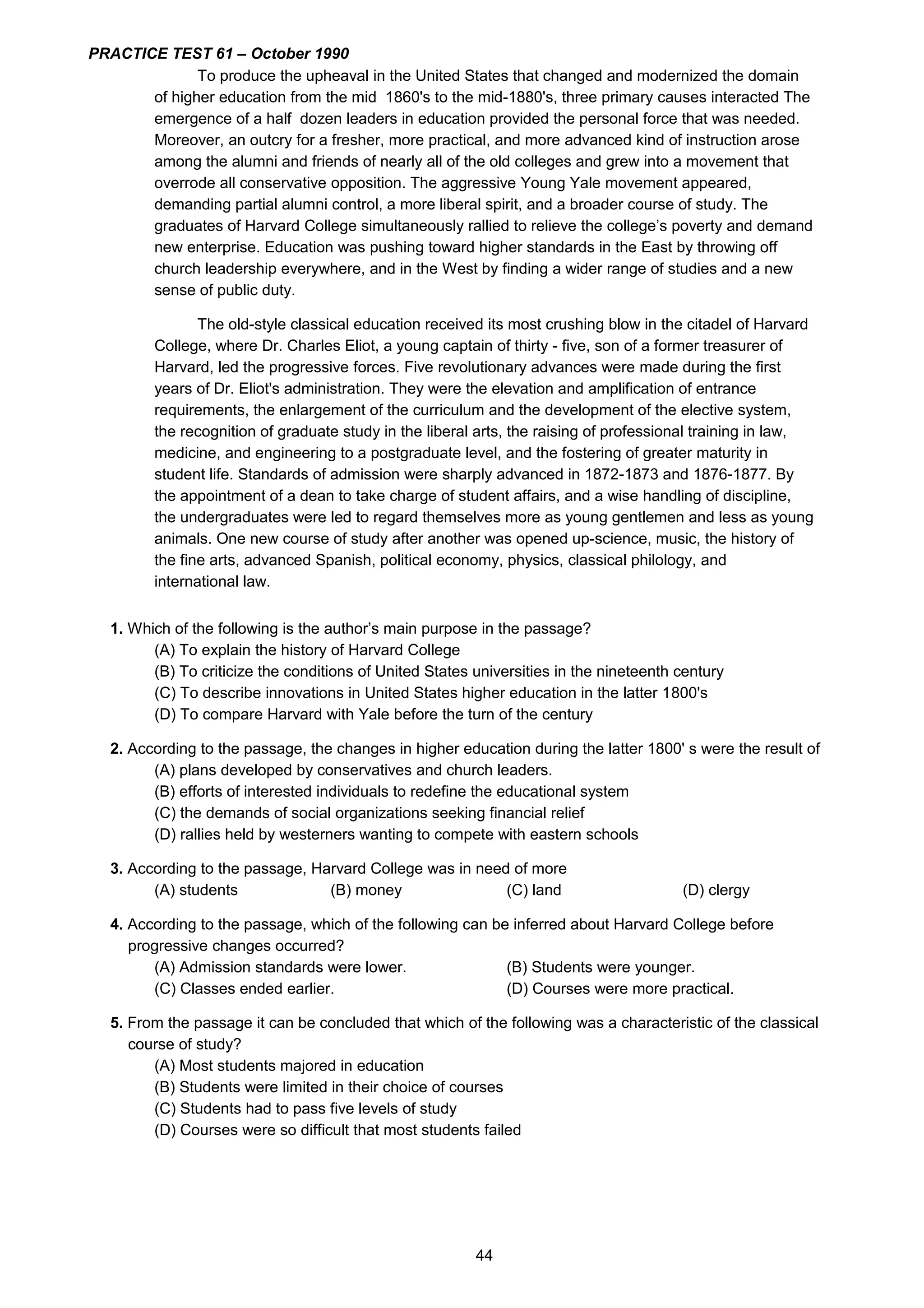 A colection of toefl reading comprehension 4 (1) | DOC