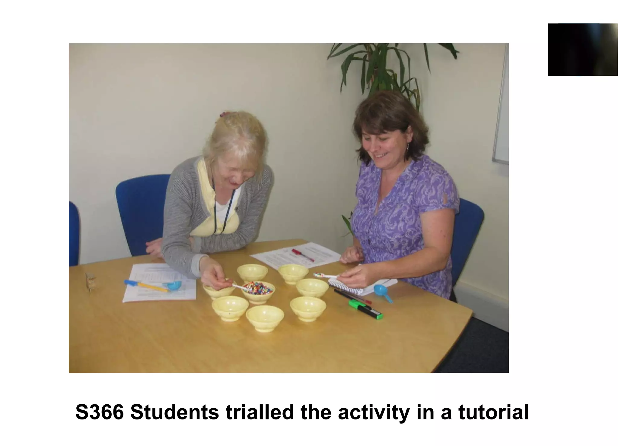 S366 Students trialled the activity in a tutorial 