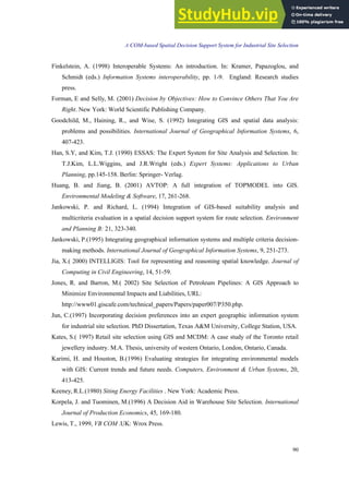 A COM-Based Spatial Decision Support System For Industrial Site ...
