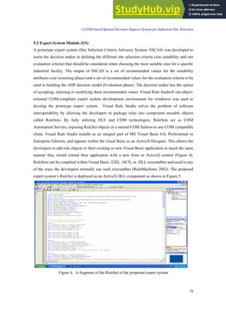 A COM-Based Spatial Decision Support System For Industrial Site ...