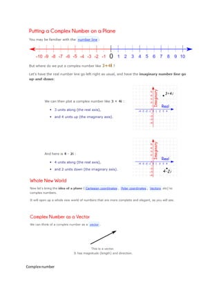 Comparing Complex Numbers A combination of a real and an imaginary number in the form | DOCX