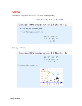 A combination of a real and an imaginary number in the form | DOCX