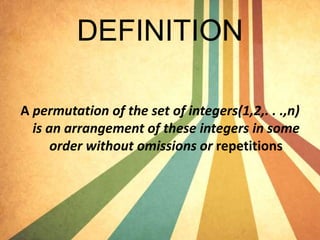 A combinatorial approach to determinants | PPTX