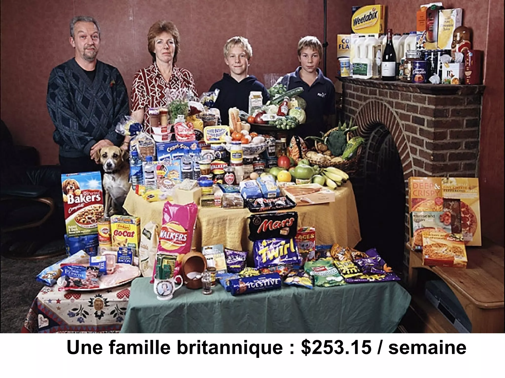Une famille britannique : $253.15 / semaine