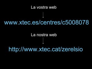 www.xtec.es /centres/c5008078 La vostra web La nostra web http:// www.xtec.cat / zerelsio 