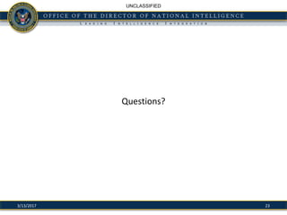 UNCLASSIFIED
Questions?
233/13/2017
 