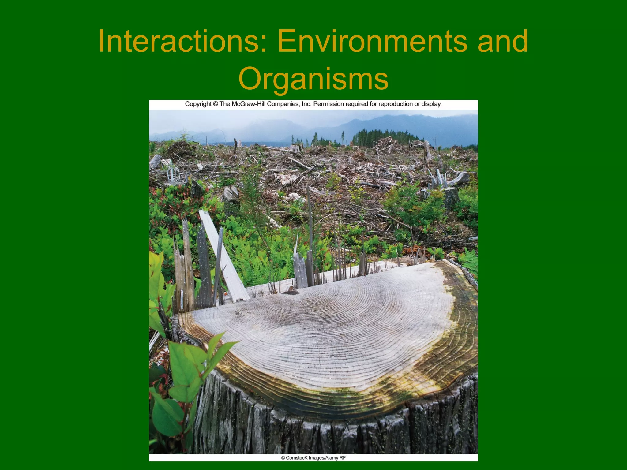 Interactions: Environments and
Organisms

 