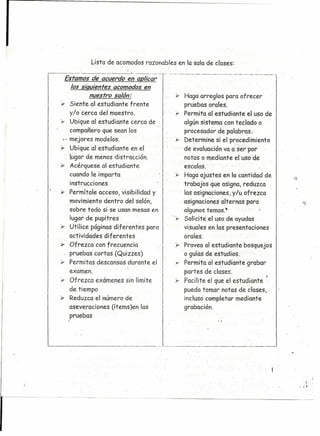 Acomodos razonable i | PDF