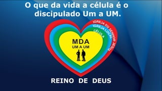 O que da vida a célula é o
discipulado Um a UM.
REINO DE DEUS
 