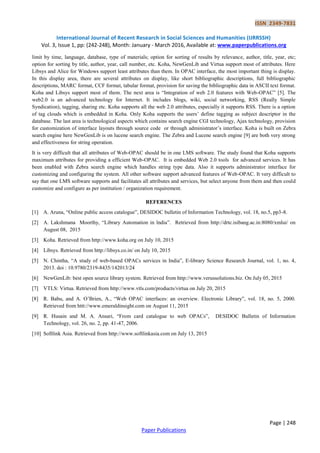 A Comparative Study of Library Web-OPAC on Different Library Management ...