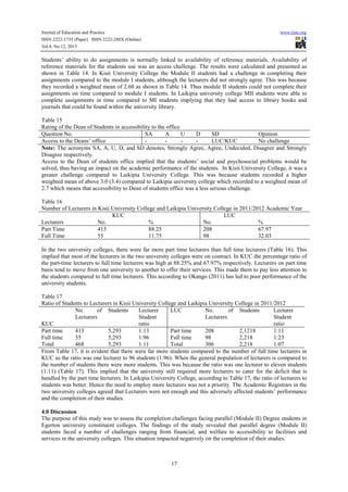 A comparative study of completion challenges facing regular and ...