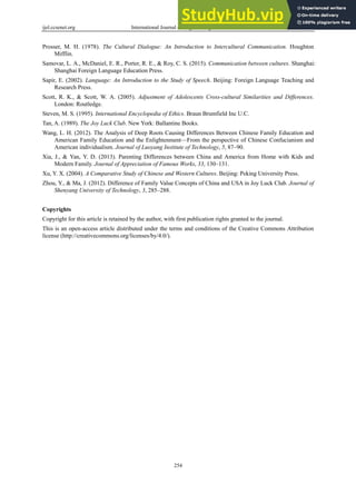 A Comparative Study Of Cultural Values In Chinese And American ...