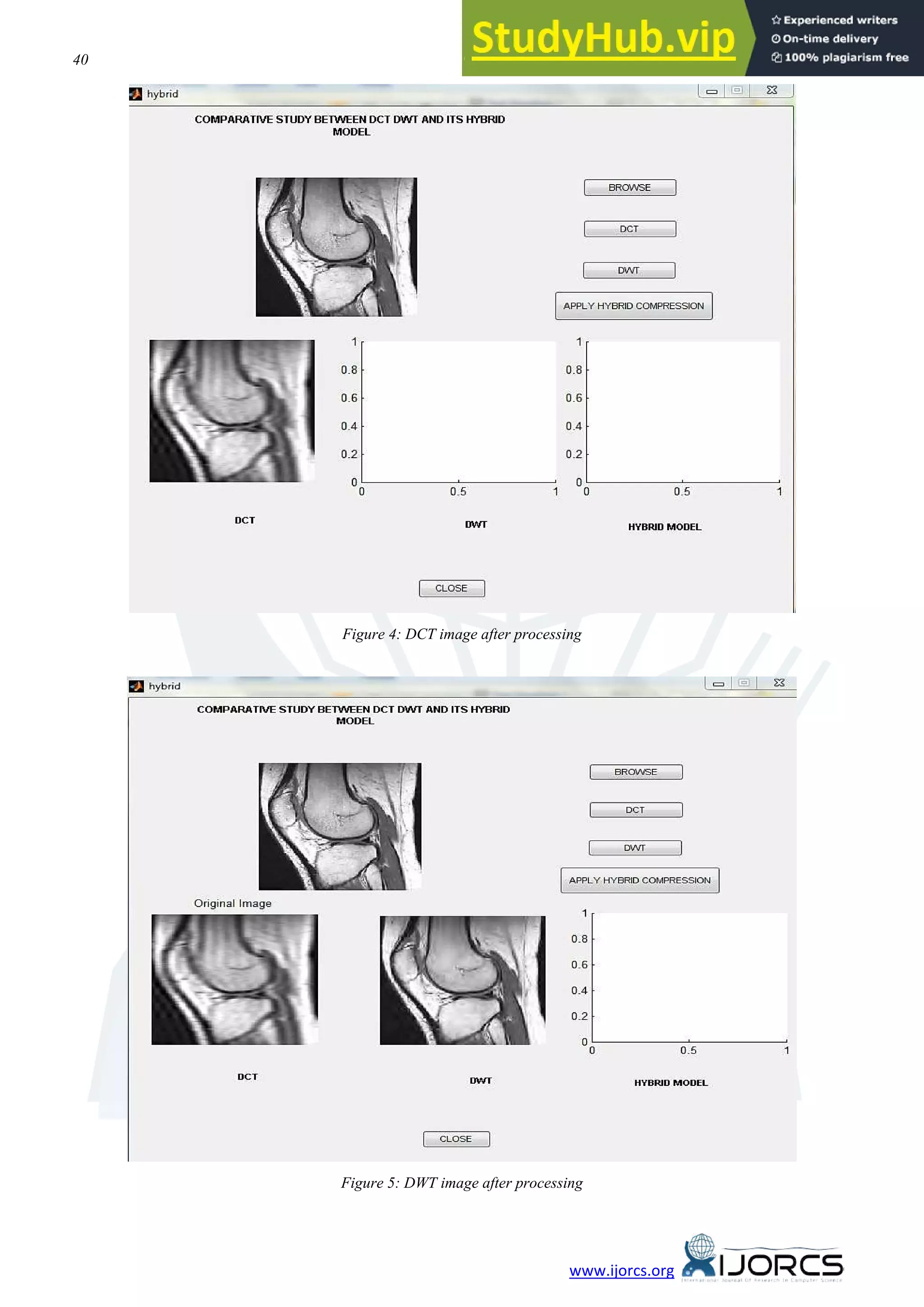 40 Kiran Bindu, Anita Ganpati, Aman Kumar Sharma www.ijorcs.org Figure 4: DCT image after processing Figure 5: DWT image after processing 