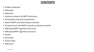 MPPT using P&O method and ANN method in solar PV array | PPTX