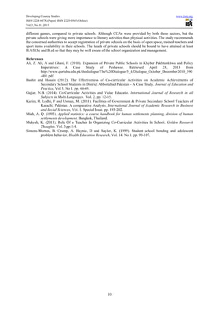 A comparative study of the facilities of co curricular activities | PDF