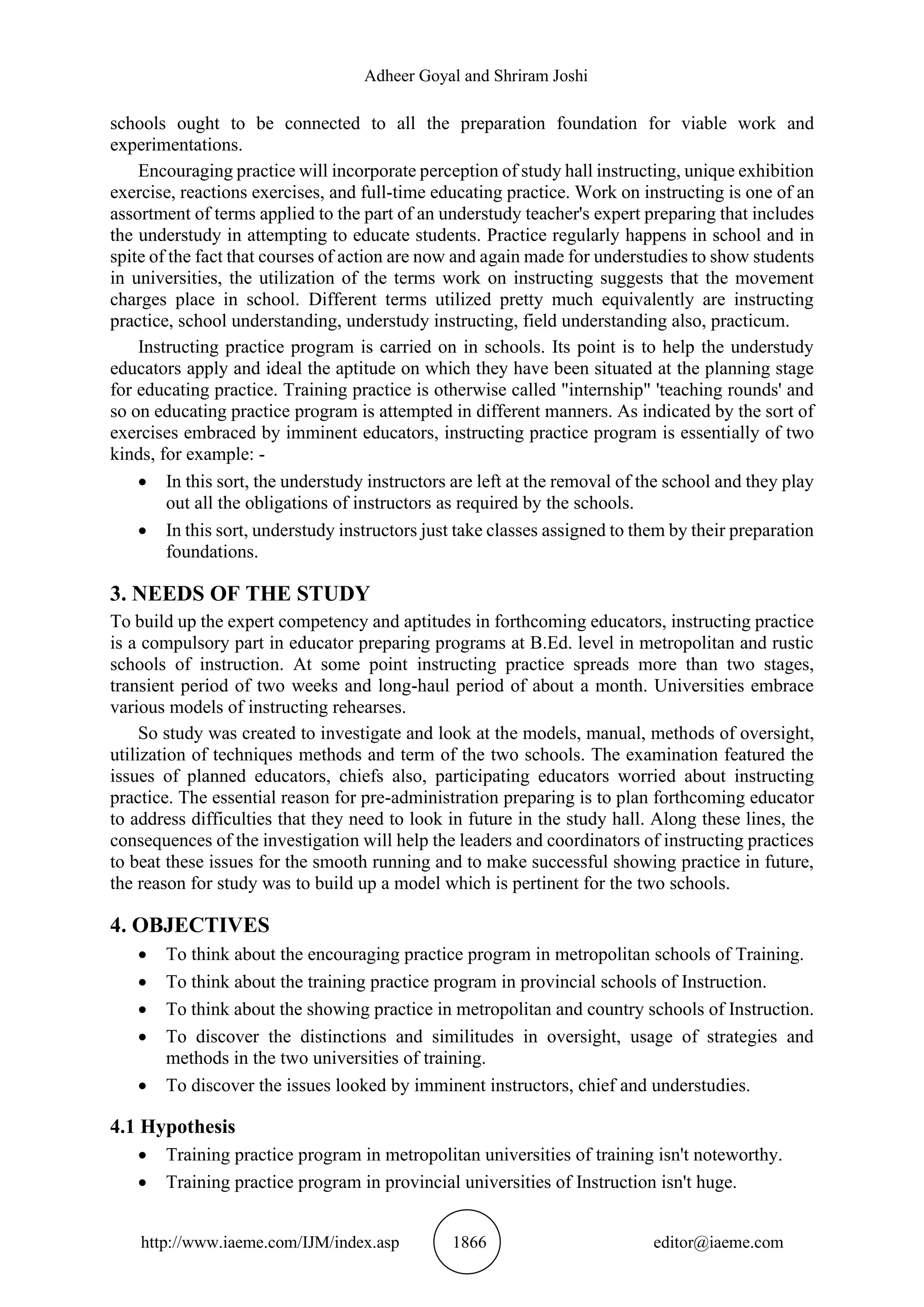 A COMPARATIVE STUDY OF URBAN AND RURAL COLLEGES OF EDUCATION TOWARDS ...