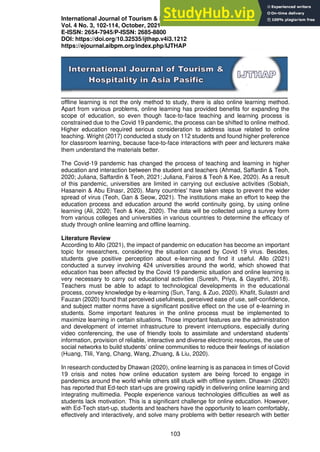 A Comparative Study On Effectiveness Of Online And Offline Learning In ...