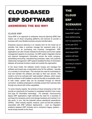 A Comparison of Cloud based ERP Systems | PDF