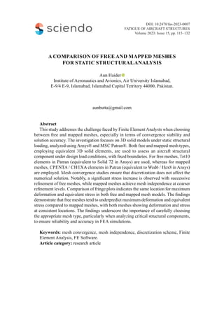 A Comparison of Free and Mapped Meshes for Static Structural Analysis.pdf