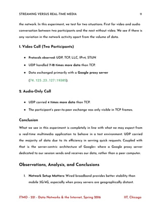 Comparative Analysis of Streaming and Real-Time Media: Network ...