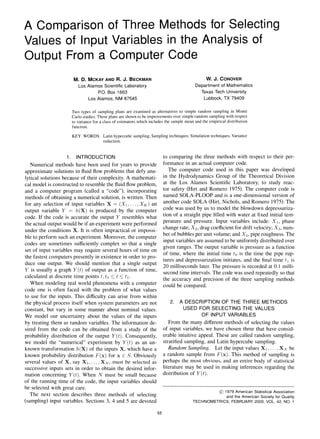 A comparison of three methods for selecting values of input variables ...