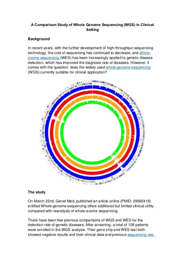 Its Genome Was Sequenced Last Year But >> A Comparison Study Of Whole Genome Sequencing Wgs In Clinical Setti Its Genome Was Sequenced Last Year But >> A Comparison Study Of Whole Genome Sequencing Wgs In Clinical Setti
