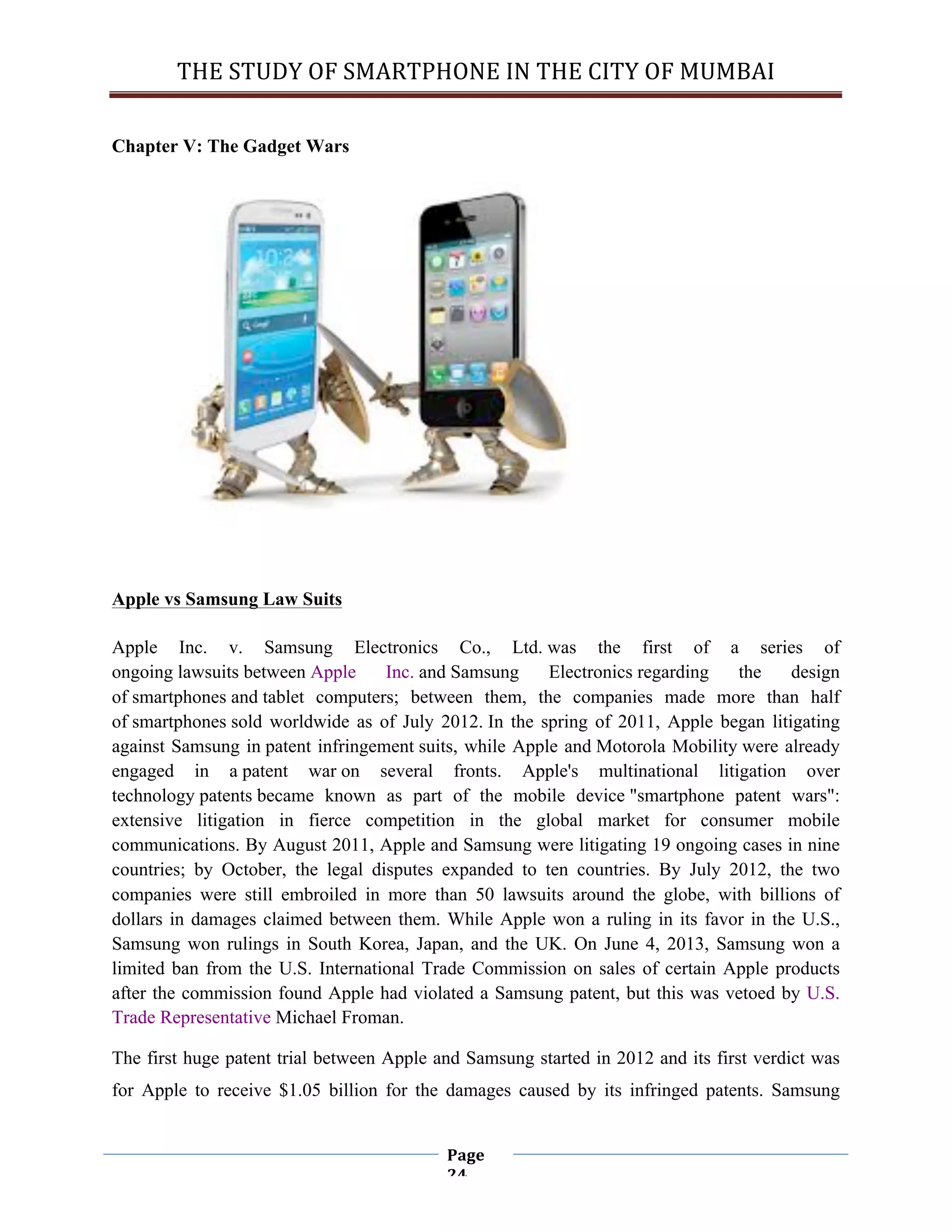 Smartphone Case Study A comparative study between Apple and Samsung | PDF