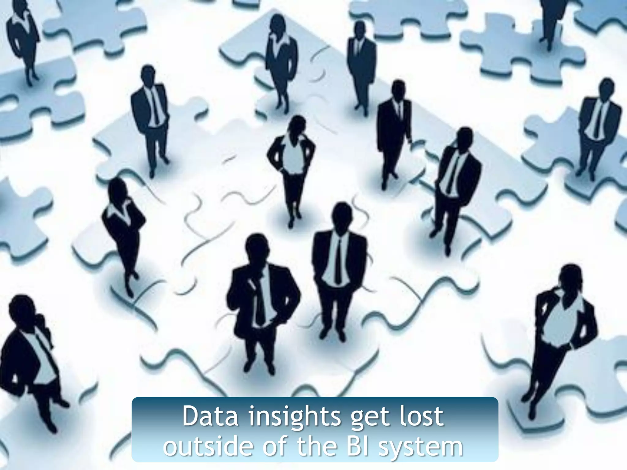 Data insights get lost
outside of the BI system
 