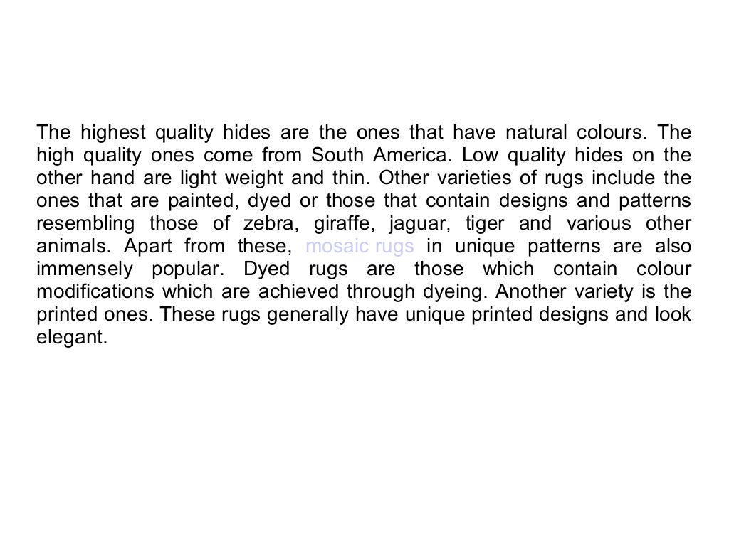 A complete guide about the different types of cowhide rugs